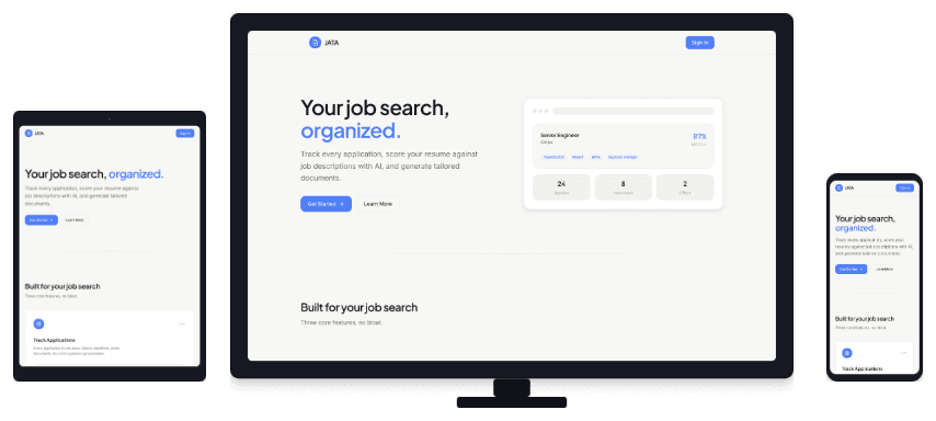 JATA across desktop, tablet, and phone