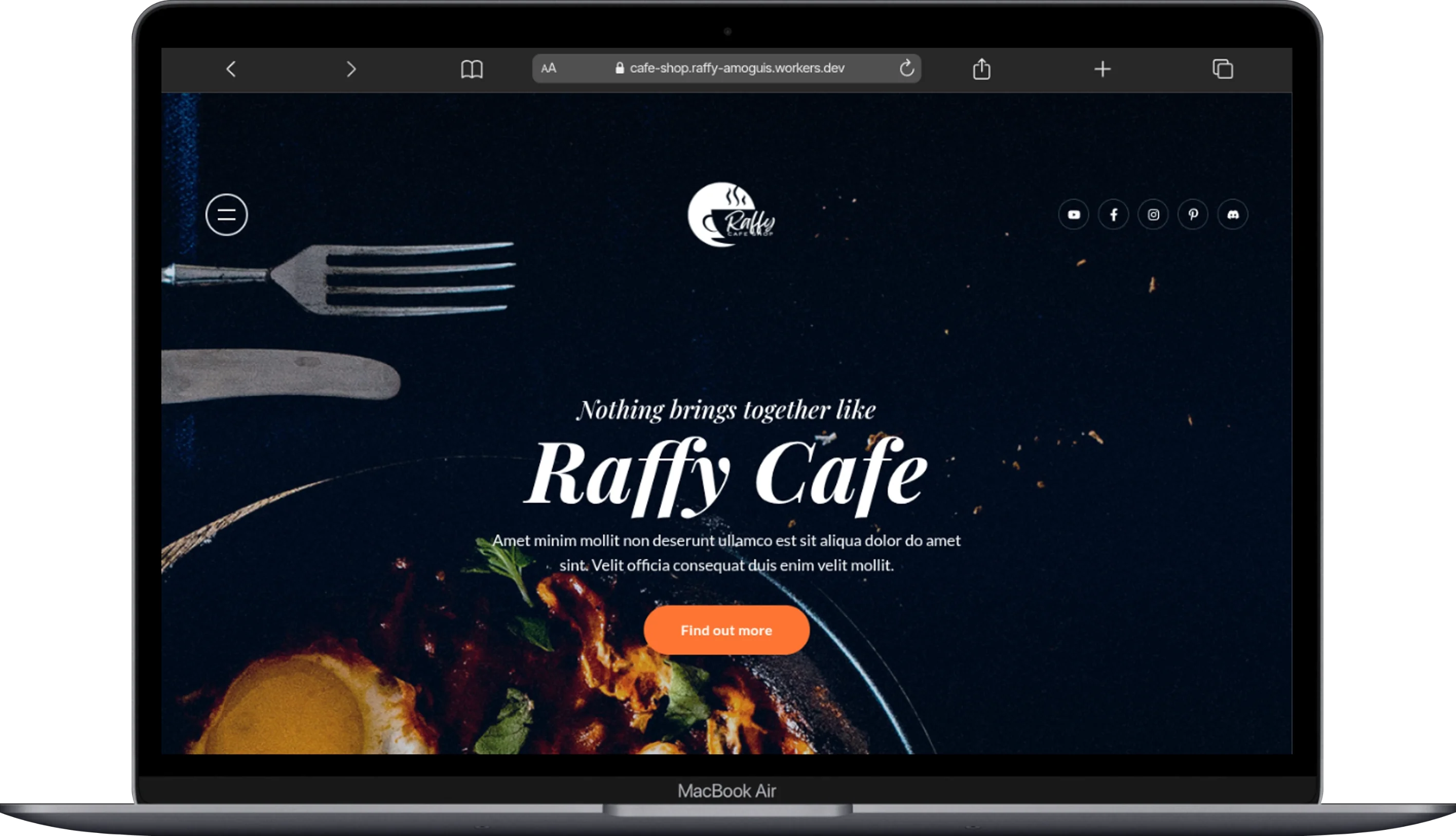 Raffy Restaurant on desktop