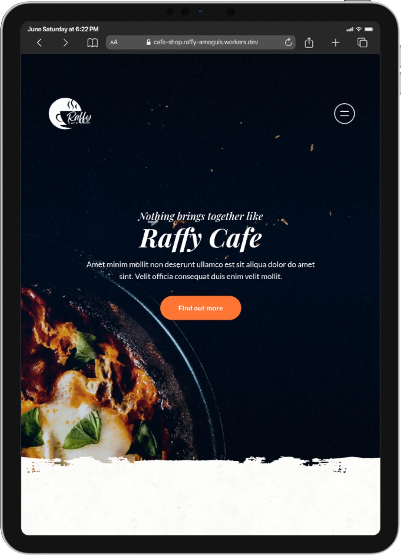 Raffy Restaurant on tablet